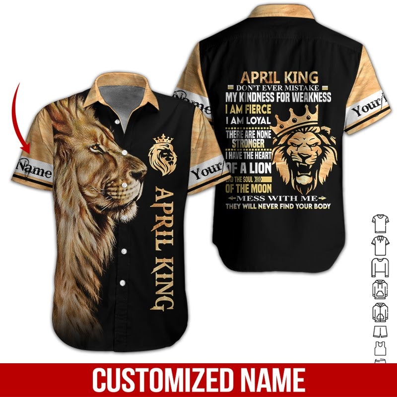 April King Custom Name Aloha Hawaii Shirts For Men Women Ha62226