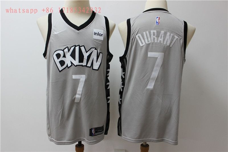 Brooklyn Nets Kevin Durant #7 2020 NBA New Arrival Grey Jersey