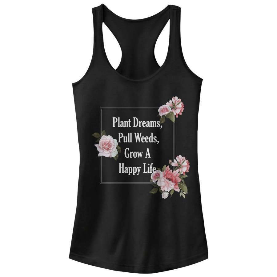 CHIN UP Junior’s Grow a Happy Life  Racerback Tank