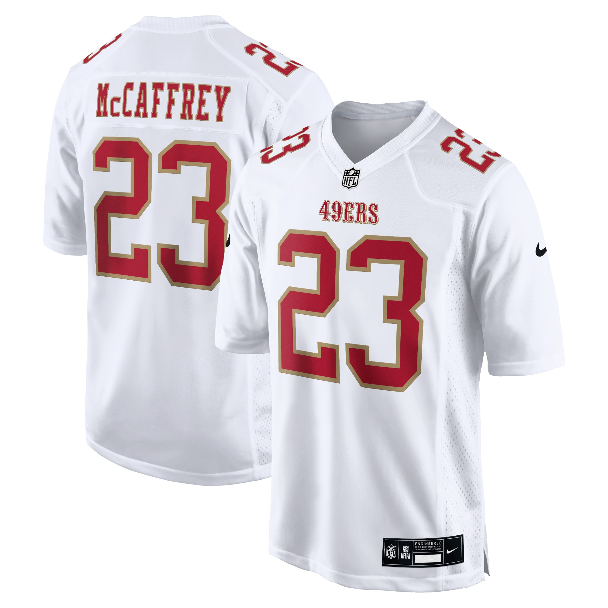 Christian McCaffrey San Francisco 49ers Fashion Game Jersey – Tundra White