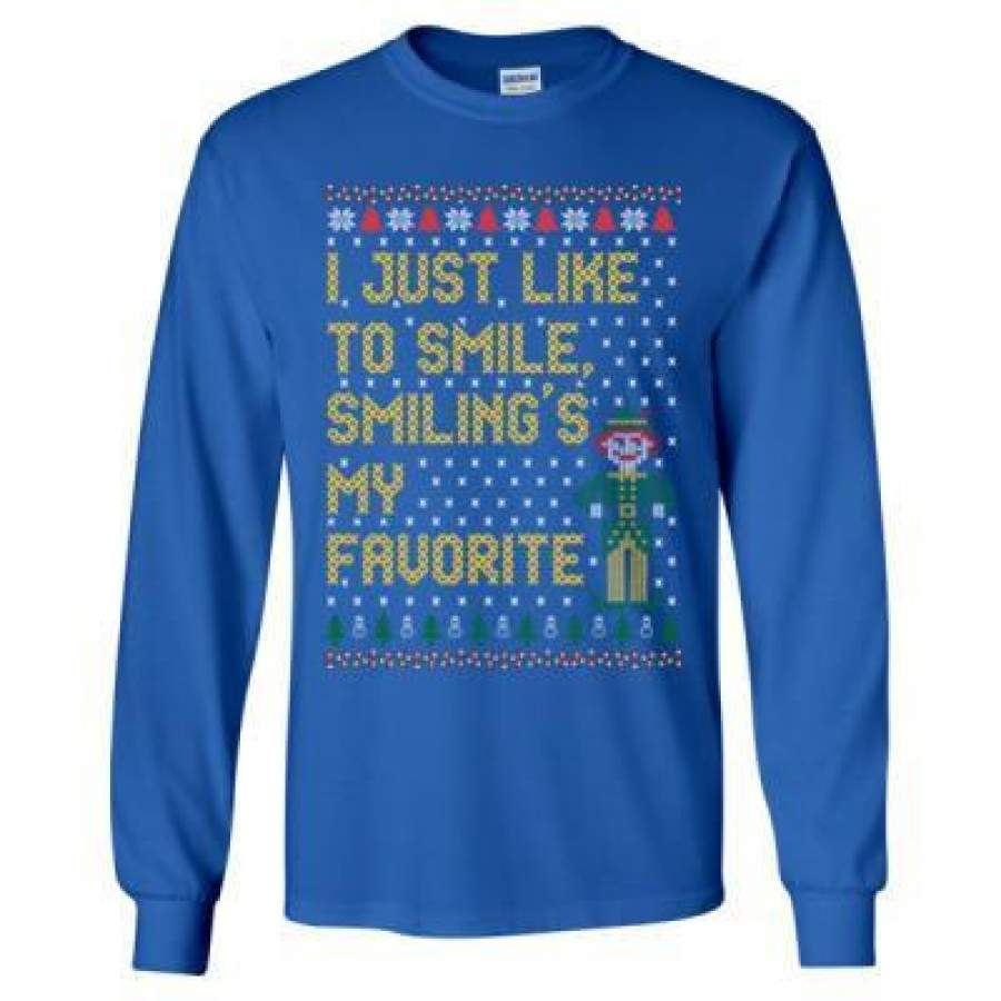 AGR Just Like To Smilings My Favorite Ugly Christmas Sweater – Long Sleeve T-Shirt