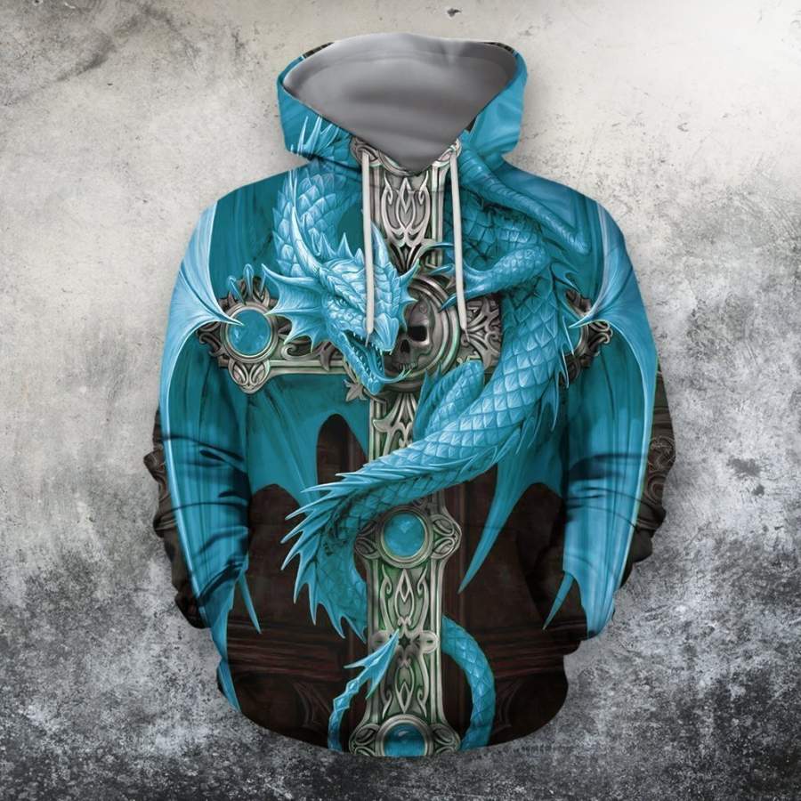 3D AOP Blue Dragon Shirt