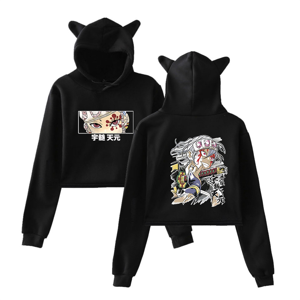 Uzui Tengen Cat Ear Hoodies Sweatshirt Anime Manag Cute Women 2022 New Sexy Fashion K-pop hooded alx