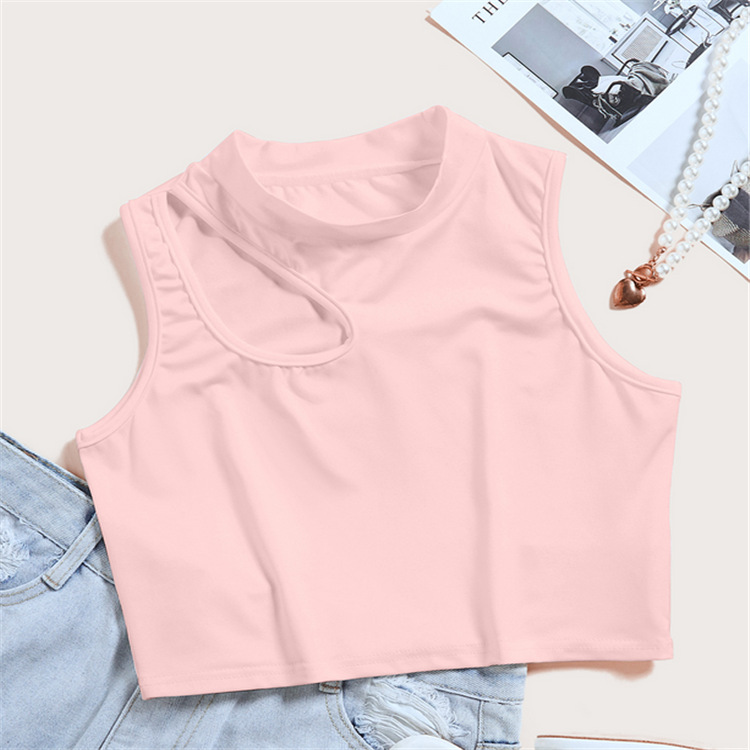 Cut Out Sexy Crop Tops Women Off Shoulder Solid Elasticity Skinny Sport Short Tops Women Tank Summer Tube Tops alx