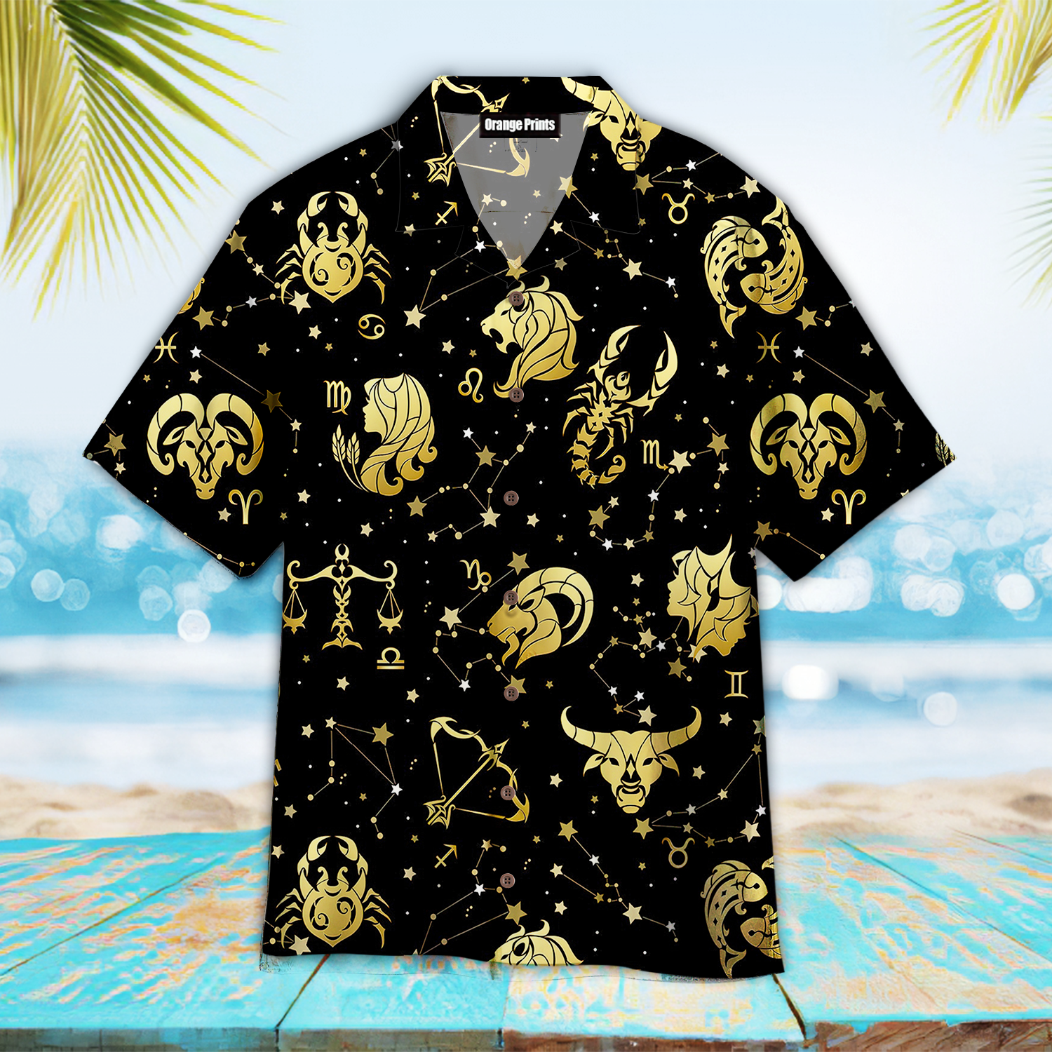 Golden Horoscope Zodiac Signs Aloha Hawaii Shirts For Men And Women Ha75199