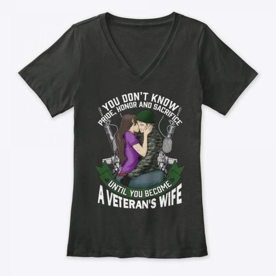 You Don’t Know A Veteran’s Wife Limited Classic T-Shirt Ladies V-Neck