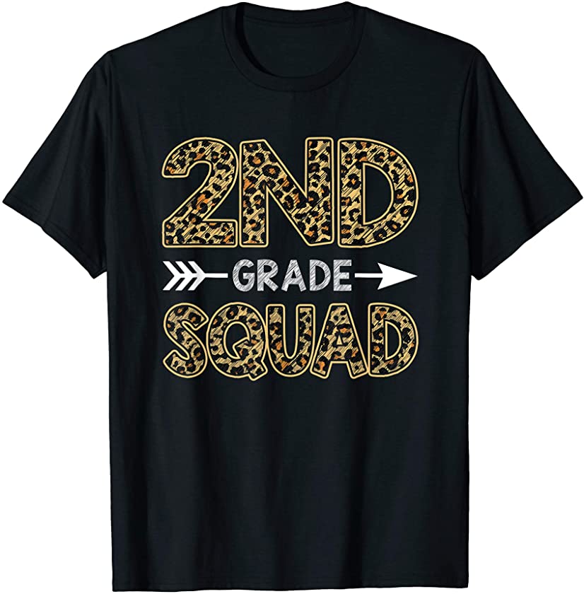 2nd Grade Squad Leopard Shirt Second Grade Teacher Student T-Shirt