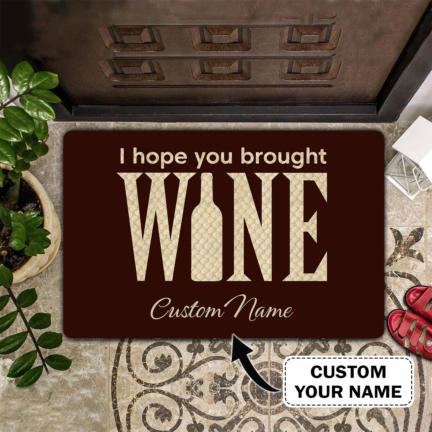 Wine Doormat 1 – Personalized Name 3D – Vhv-Doormat-003