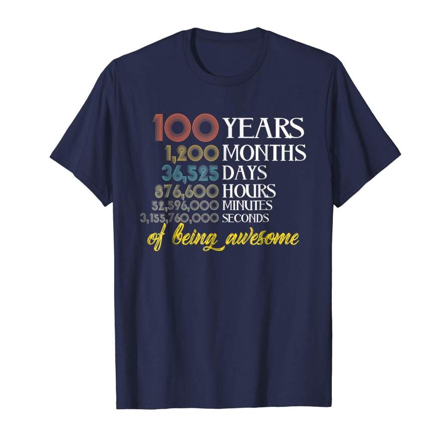 100 Years Old 100th Birthday Retro Vintage T Shirt