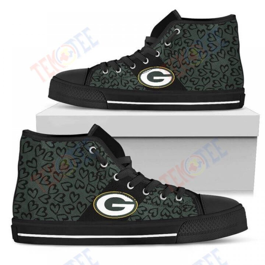 Mens Womens Perfect Cross Color Absolutely Nice Green Bay Packers High Top Shoes TMT663