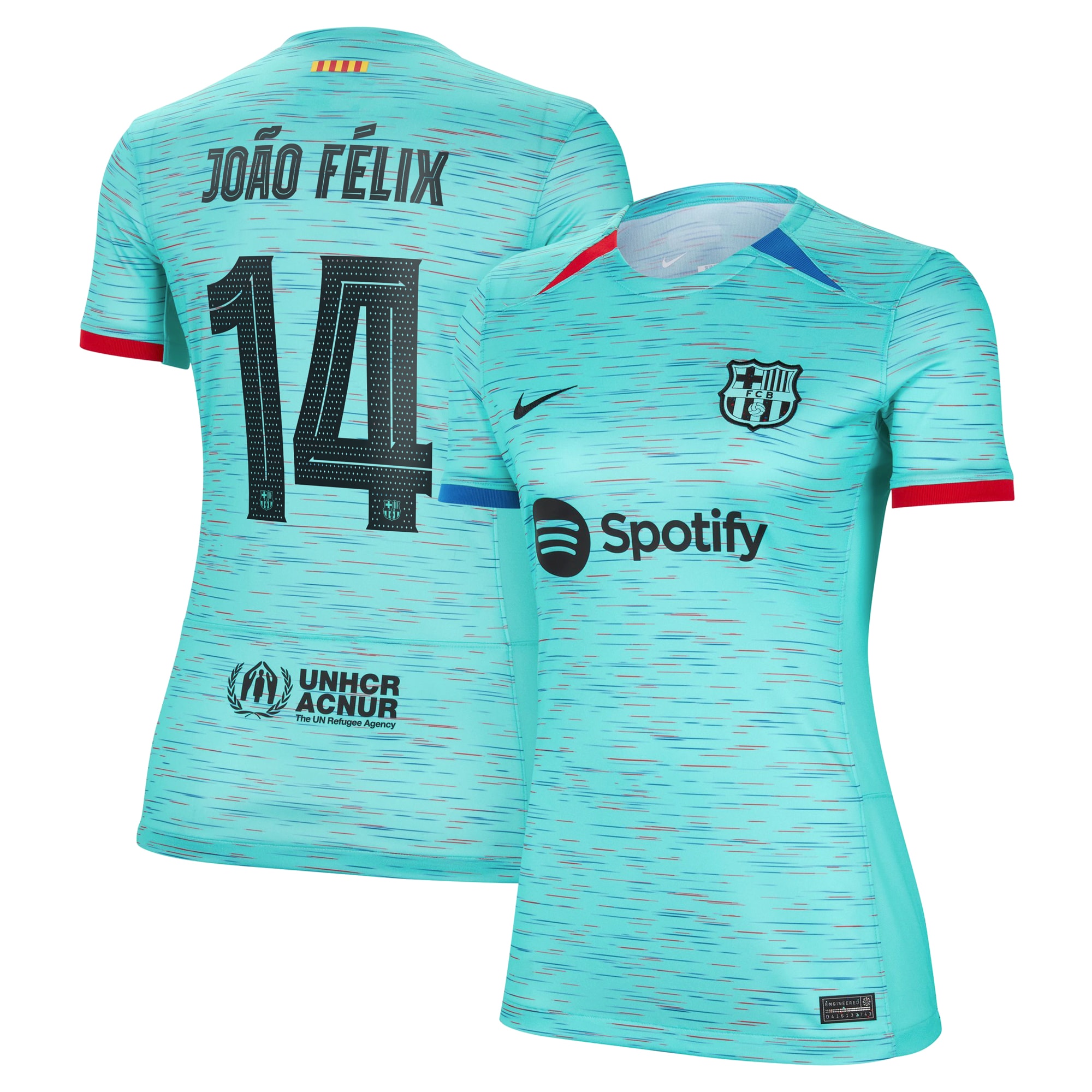 João Félix Barcelona Women's 2023/24 Third Replica Jersey – Aqua