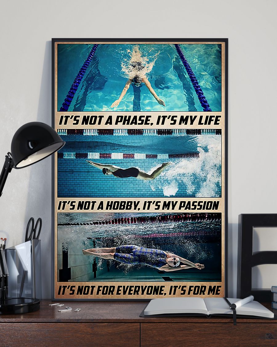 Swimming – It’s Not A Phase It’s My Life Vertical Canvas And Poster | Wall Decor Visual Art