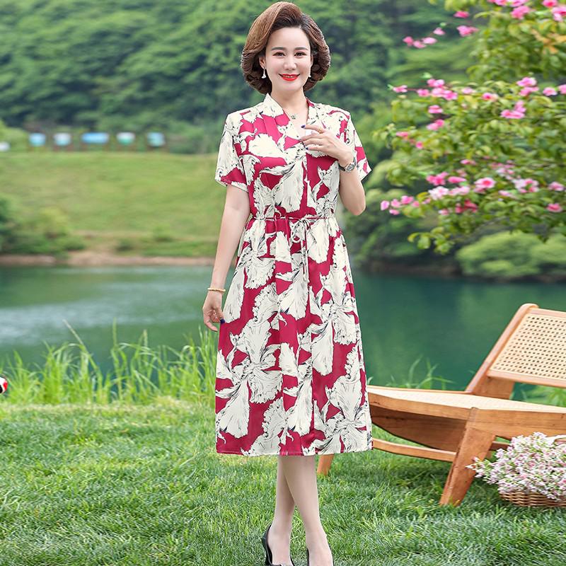 Summer Silk Woman Dress 2022 Floral V Neck Elegant Dresses for Women clothes Vintage Dress Vestido De Mujer alx