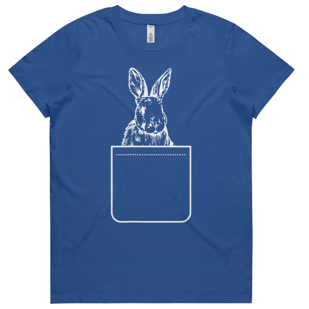 Bunny In Your Pocket Easter Rabbit Womens Tshirts