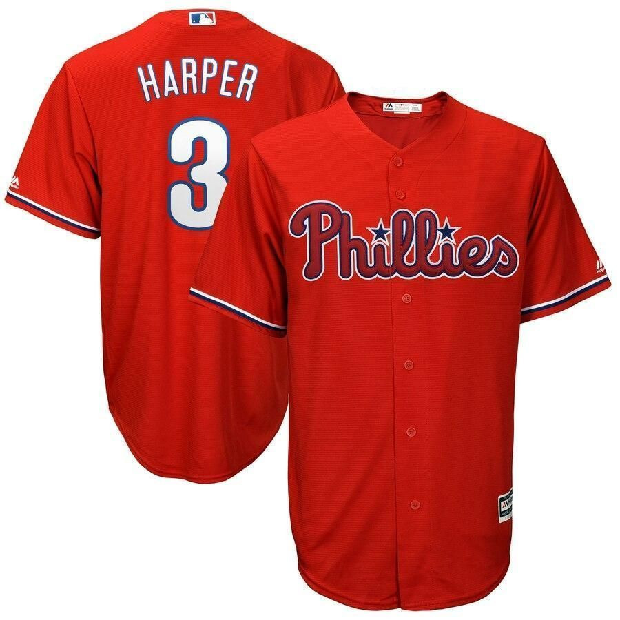 Bryce Harper Philadelphia Phillies Official Cool Base Player Jersey – Scarlet