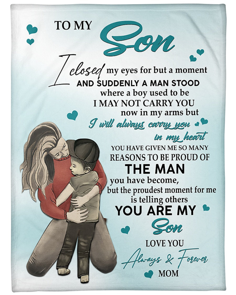 You Are My Son Fleece Blanket – Lovely Gift For Son From Mom Birthday Gift Home Decor Bedding Couch Sofa Soft