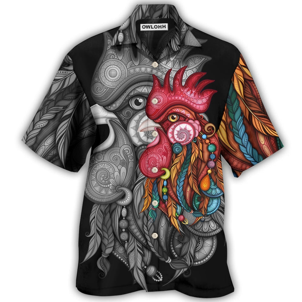 Chicken Rooster Black And Color Hawaii Shirt Ha91264