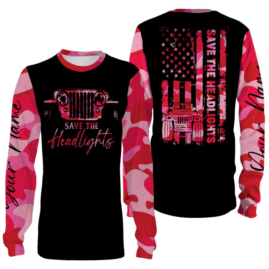 Jeep girl pink camo Customize name Full printing shirts – IPH2163