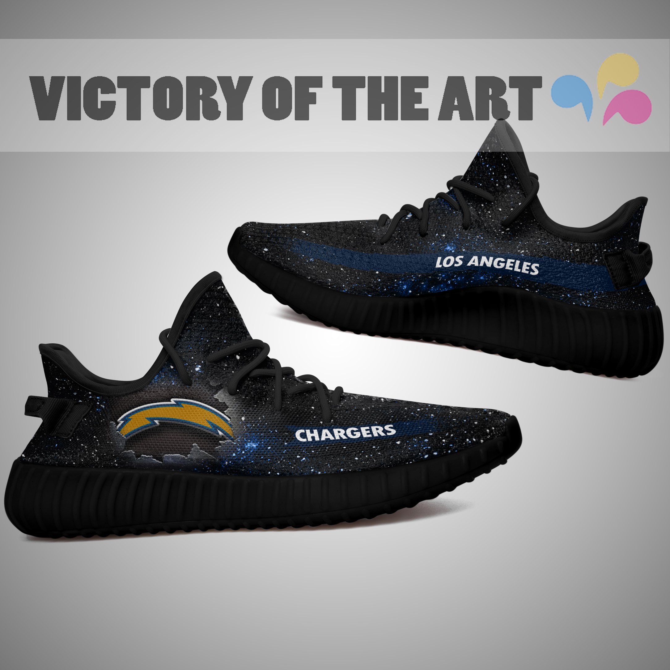 Art Scratch Mystery Los Angeles Chargers Shoes Yeezy