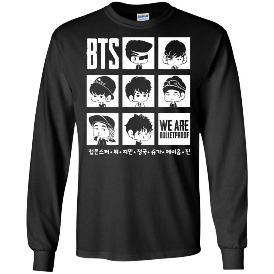 AGR BTS WE ARE BULLETPROOF Chibi Long Sleeve T-Shirt