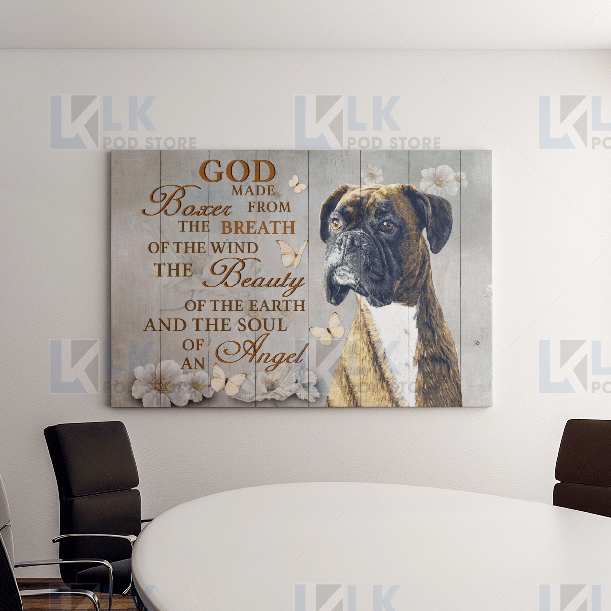 BOXER – CANVAS God Made from The Breath [11-N] | Framed, Best Gift, Pet Lover, Housewarming, Wall Art Print, Home Decor