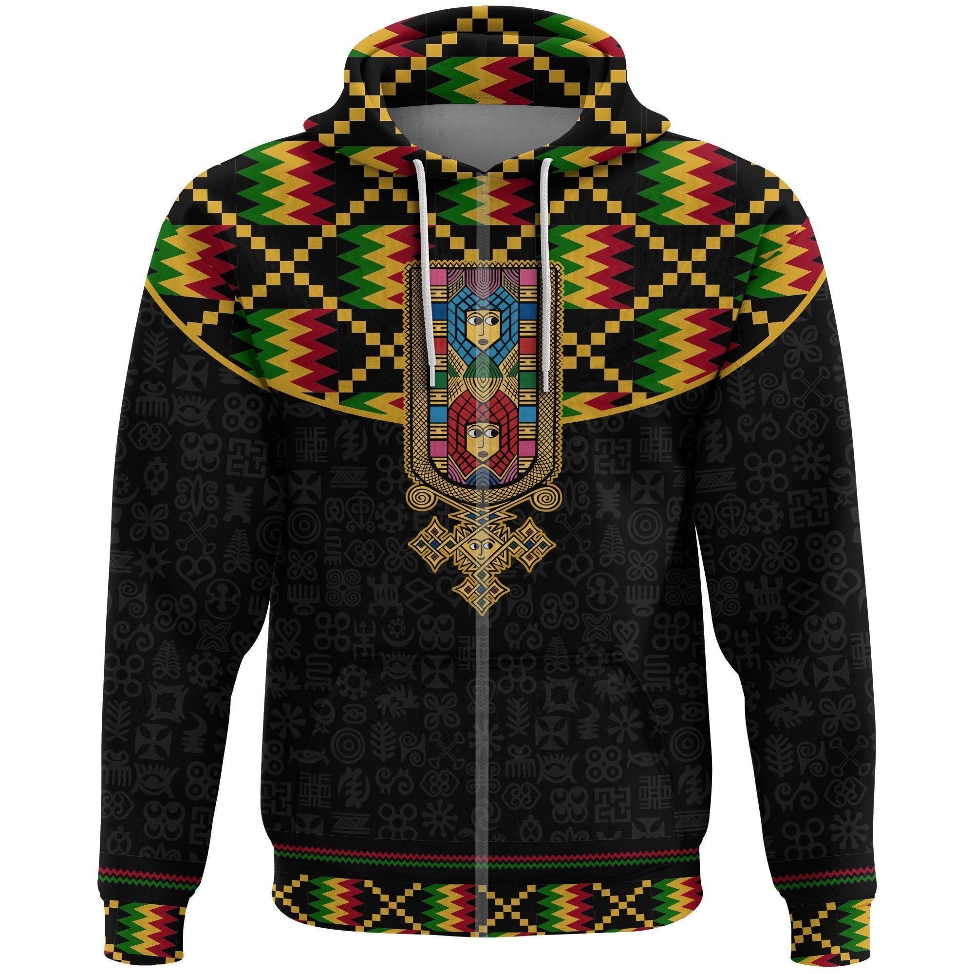 Greek Life Ethiopia Full-Zip Hoodie, Ethiopia Saba Tilet Kente