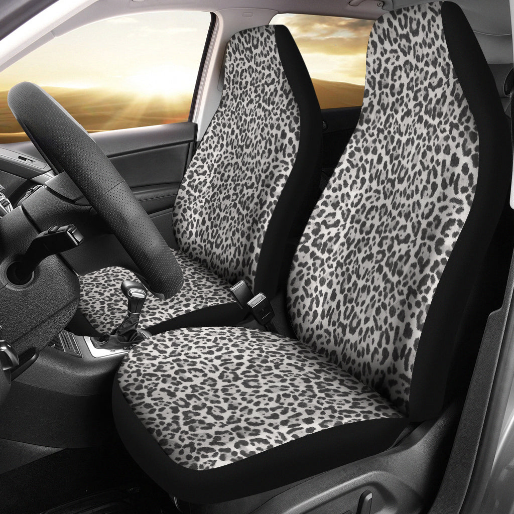 Snow Leopard Skin Animal Print Car Seat Covers