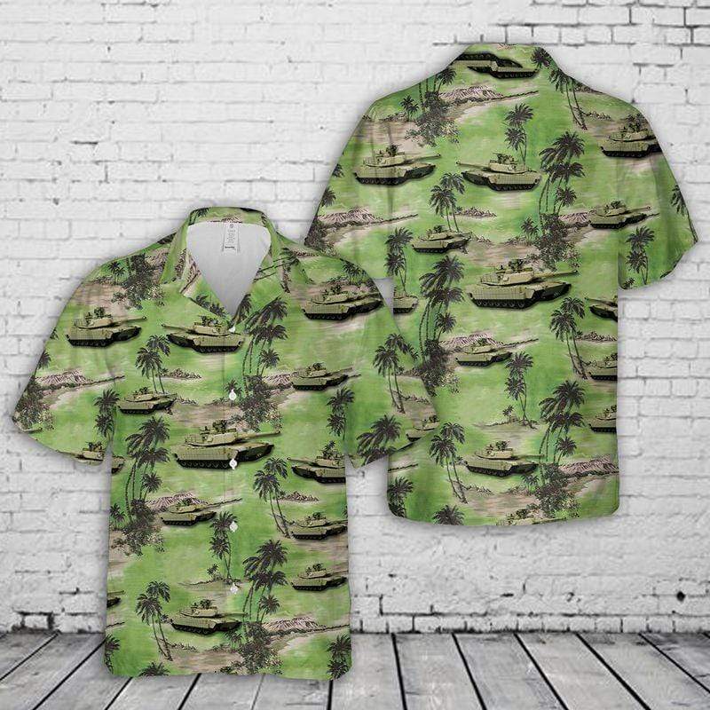 Us Army M1 Abrams Tanks Green Unisex Hawaiian Shirts, Summer Shirts, Beach Shirts