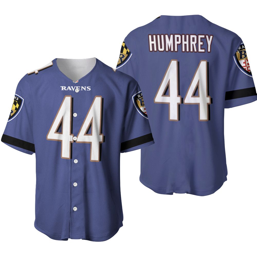 Baltimore Ravens Marlon Humphrey #44 Great Player NFL Custom Game Purple 3D Designed Allover Gift For Baltimore Fans Baseball Jersey