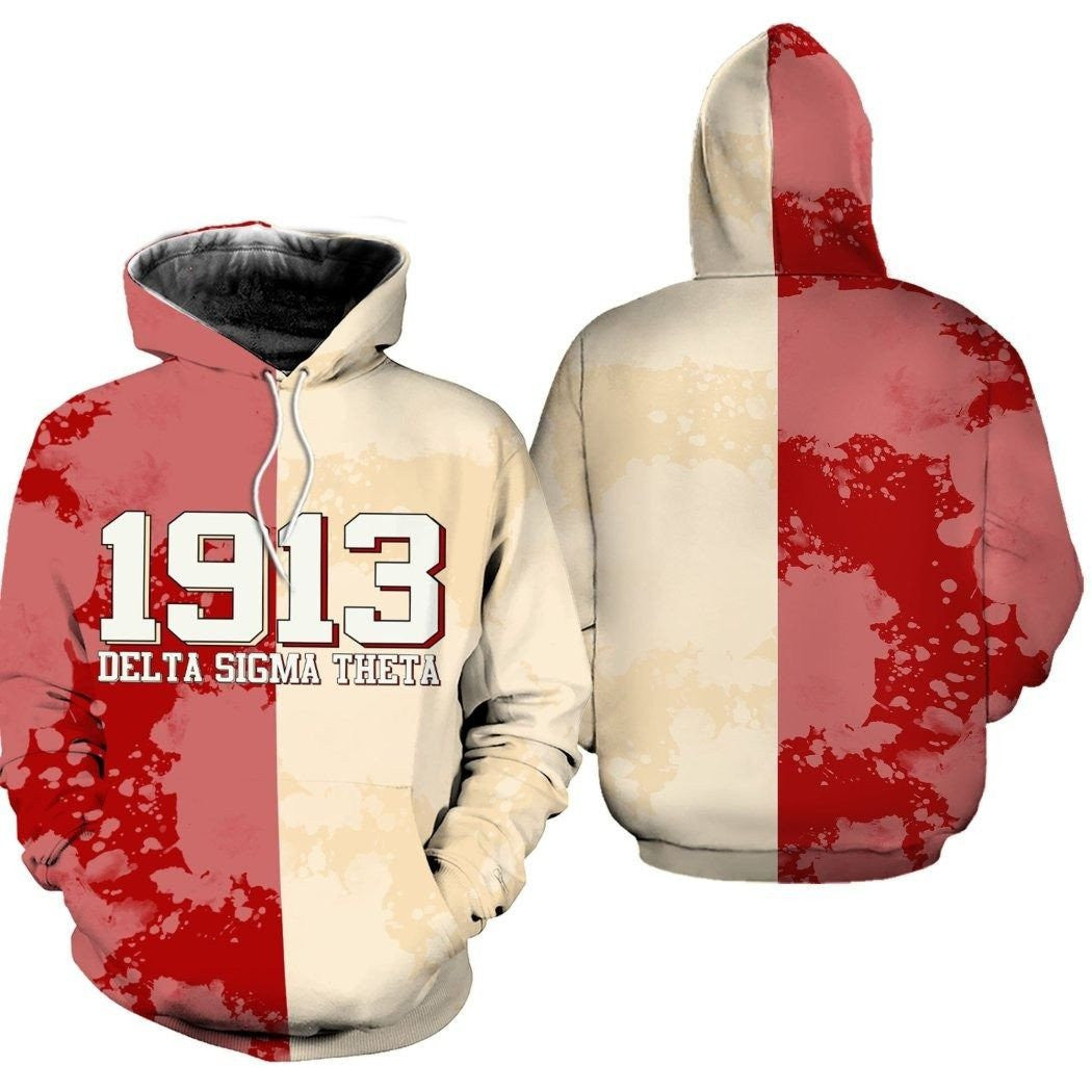 Sorority Hoodie – Delta Sigma Theta White Paint Hoodie