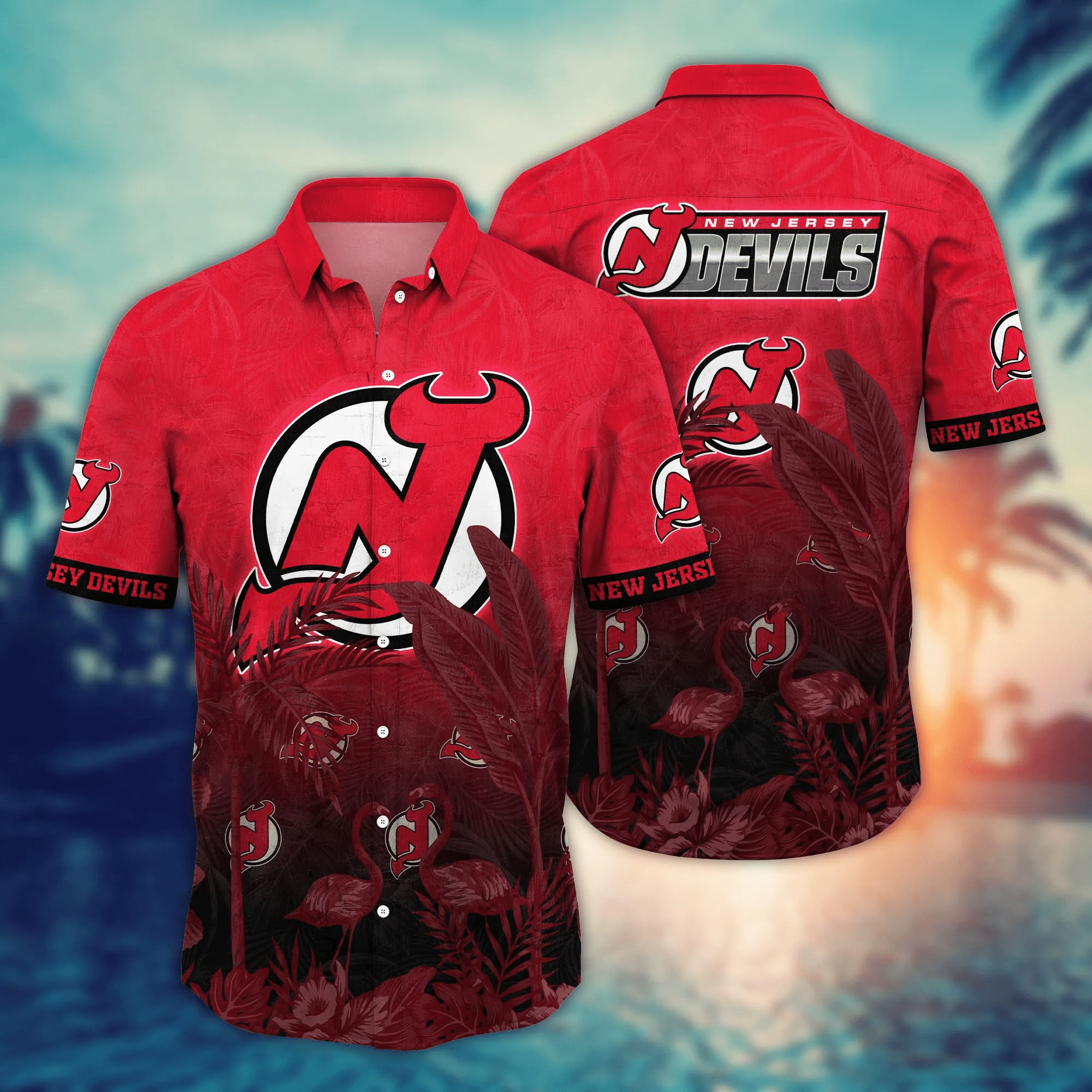 New Jersey Devils Nhl Hawaiian Shirt Surfingtime Aloha Shirt