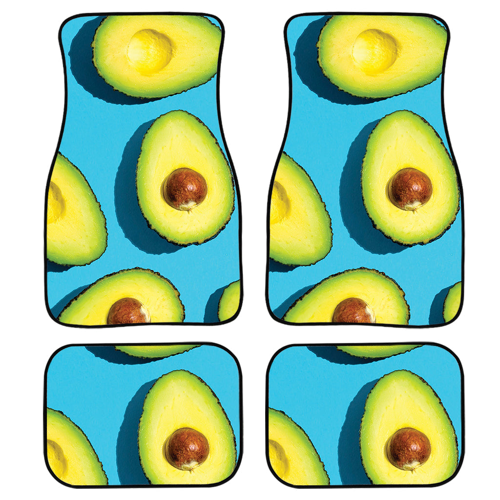 Avocado Cut In Half Print Front And Back Car Floor Mats, Front Car Mat