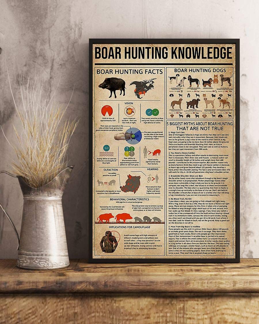 Boar Hunting Knowledge Boar Hinting Facts Satin Portrait No Frame Canvas Prints Poster Wall Art Decor