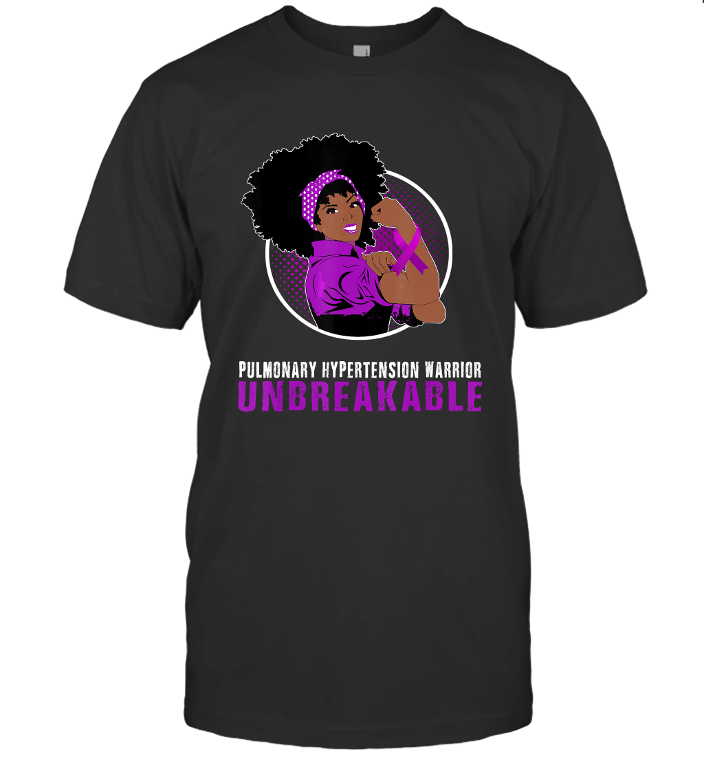 Black Girl Unbreakable PULMONARY HYPERTENSION Warrior tee T-Shirt