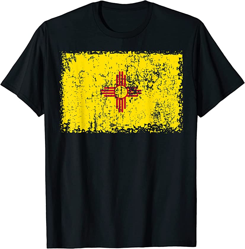 Vintage Zia Sun Symbol Distressed Zia Sun New Mexico Flag T-Shirt