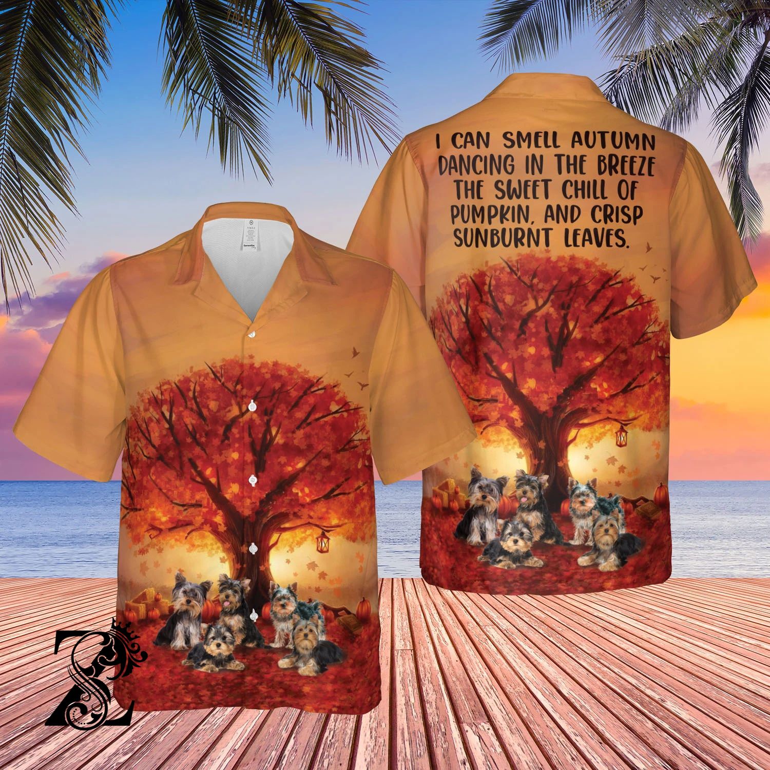 Yorkshire Terrier Smell Autumn Dancing In Breeze – All Over Print Unisex Hawaiian Shirt – S M L Xl 2Xl 3Xl 4Xl 5Xl 1207