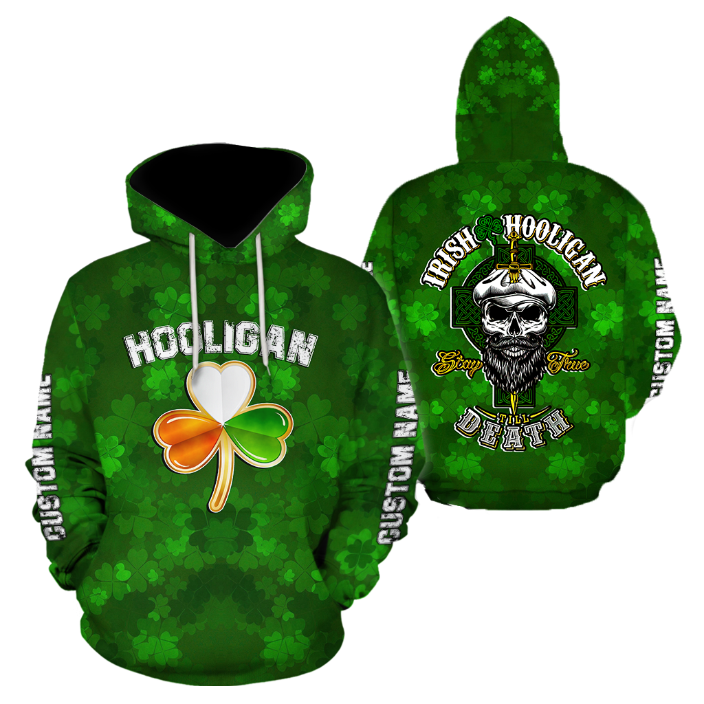 Personalized Hooligan Irish St Patrick Day Unisex Shirt, Irish Hooligan Stay True Till Death Hoodie For Men