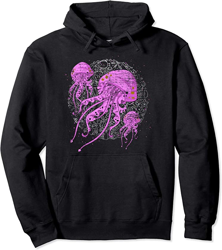 Sea Creatures Ocean Animals Jellyfish Pullover Hoodie