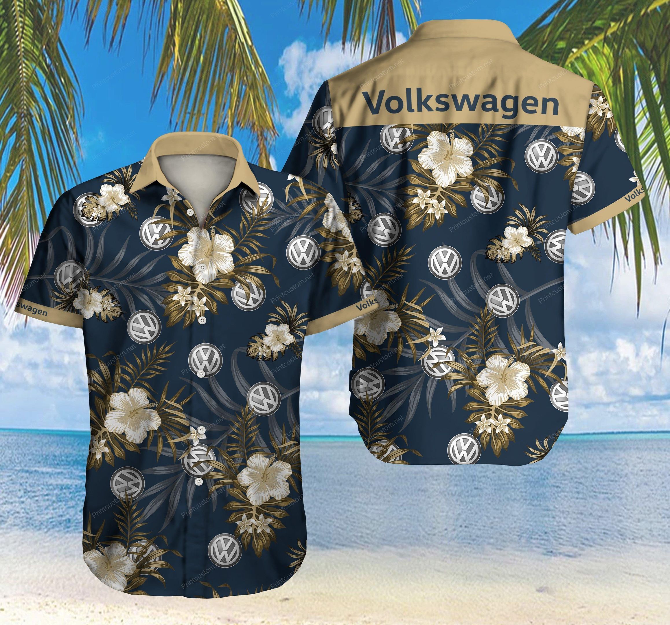 Tlmus Volkswagen Hawaiian Shirt Summer Button Up For Men Beach Wear Short Sleeve Hawaiian Ha6498