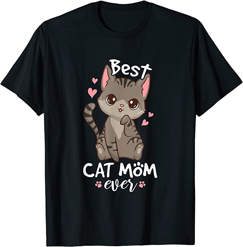 Cat Mom Anime Kawaii Neko Kitten Gift T-Shirt