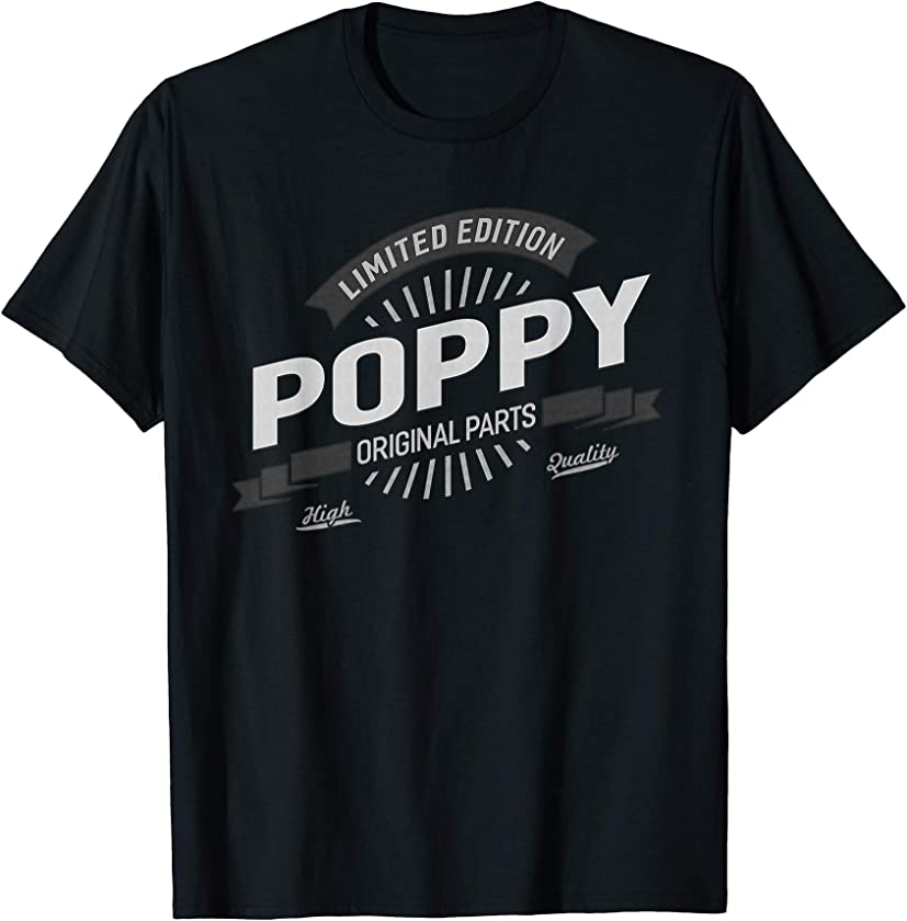 Vintage Poppy Original Fathers Day Men Grandpa T-Shirt