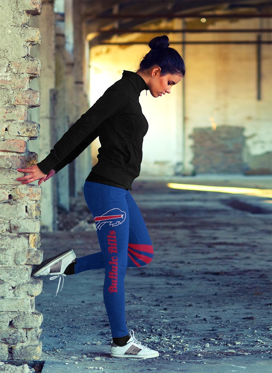 Through Logo Spread Body Striped Circle Buffalo Bills Leggings