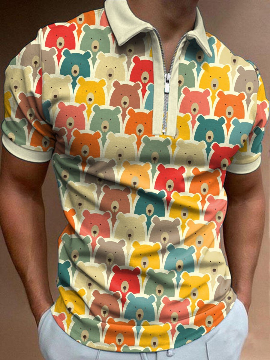 Men’S Funny Bear Polo Shirt