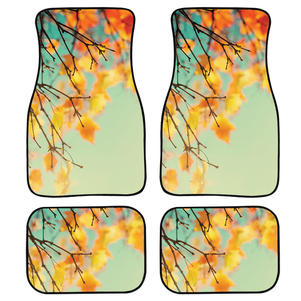 Vintage Autumn Print Front And Back Car Floor Mats, Front Car Mat