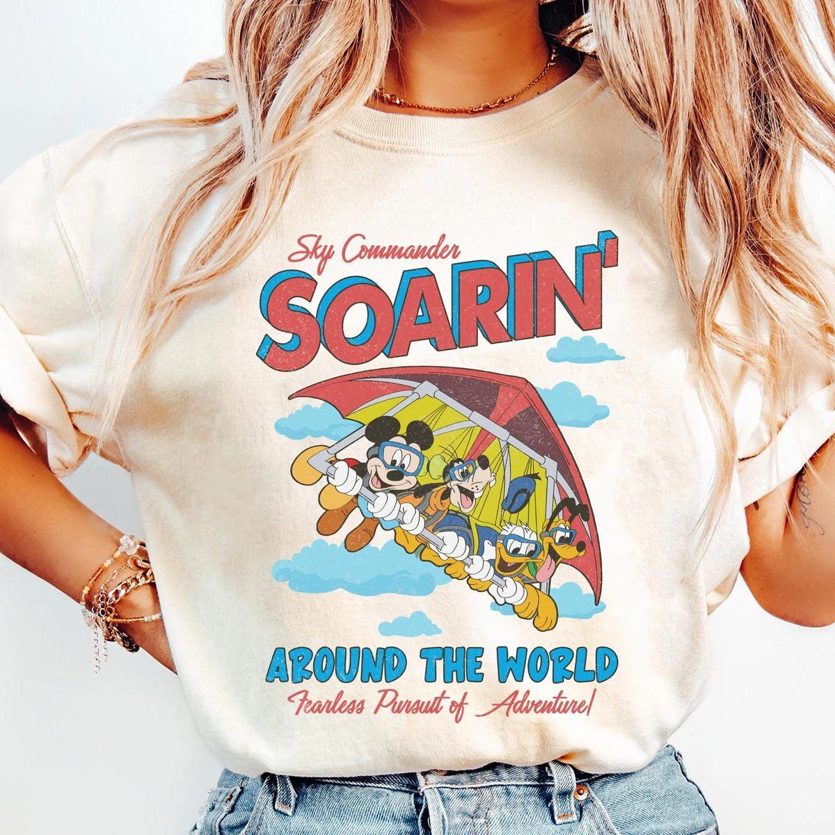 Vintage Mickey Friends Soarin World Shirt Disney Epcot Family Tee fashionstation 0608 4934