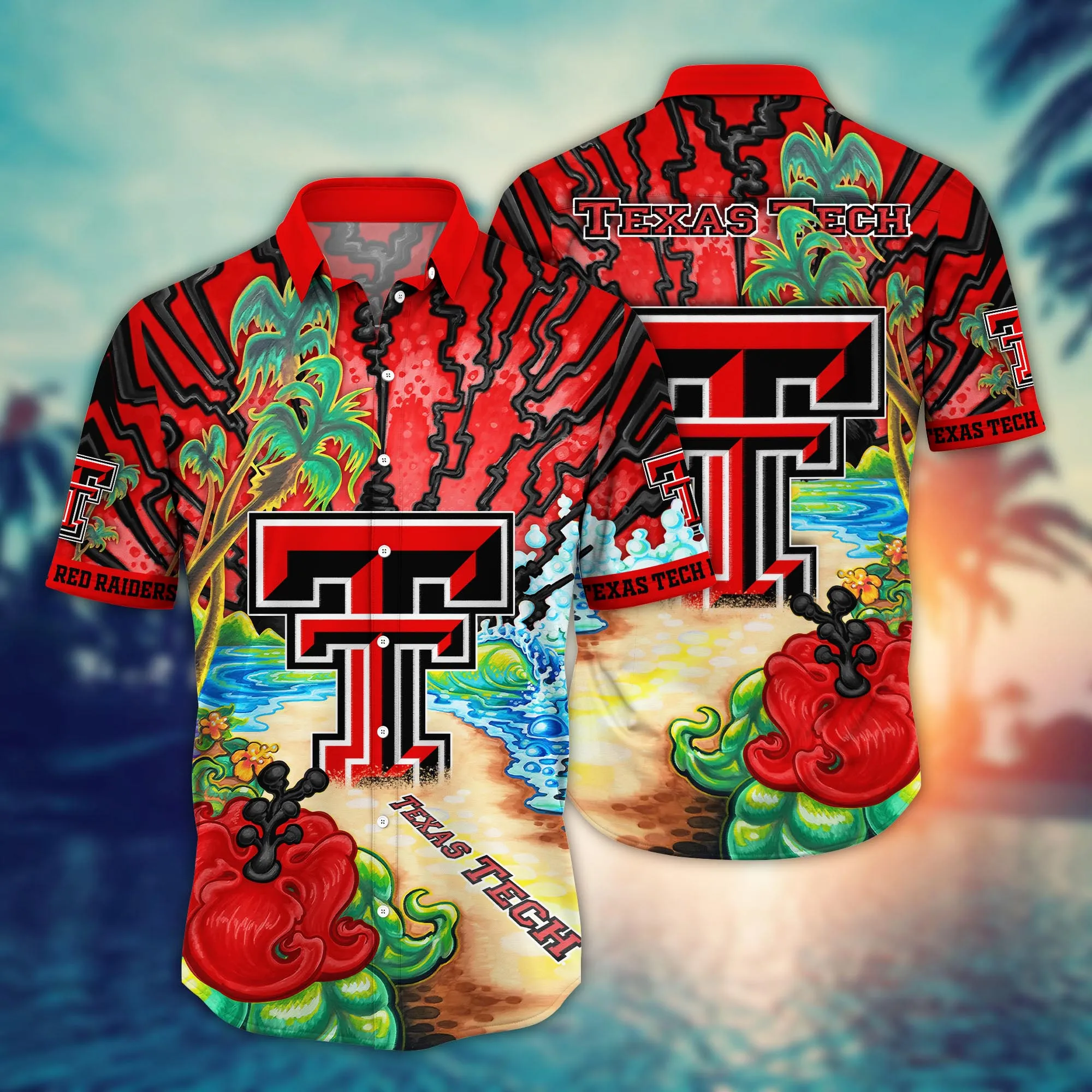 Texas Tech Red Raiders NCCA Hawaiian Shirt Warm Breezestime Aloha Shirt