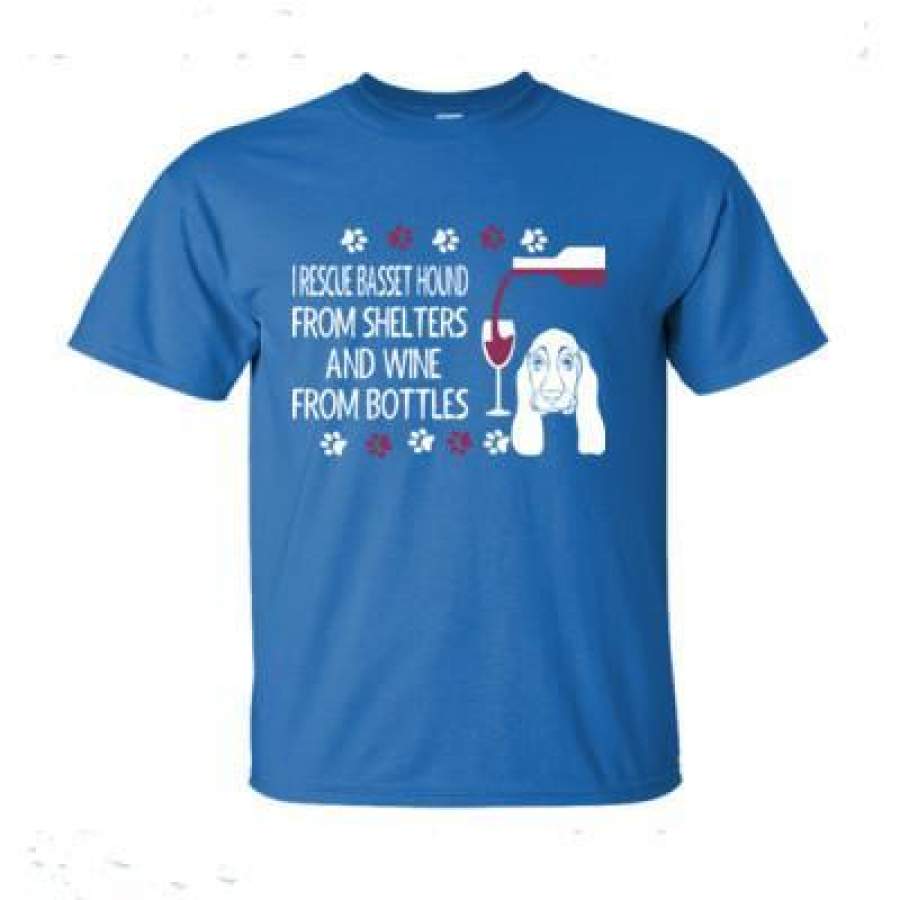 AGR Rescue Basset Hound From Shelters Wine From Bottles – Ultra-Cotton T-Shirt