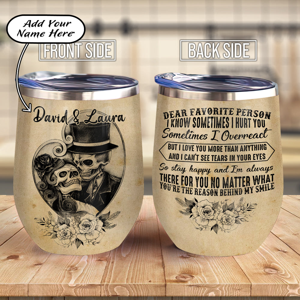 Personalized Married Skull Couple Acaa0807003Z Wine Tumbler
