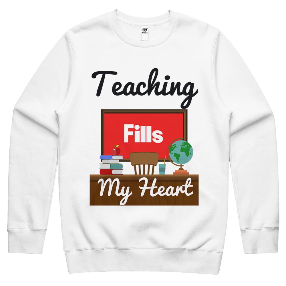 Teaching Fills My Heart, Valentines Day For Teachers, Teacher Valentine Graphic V2 Crewneck Sweatshirt