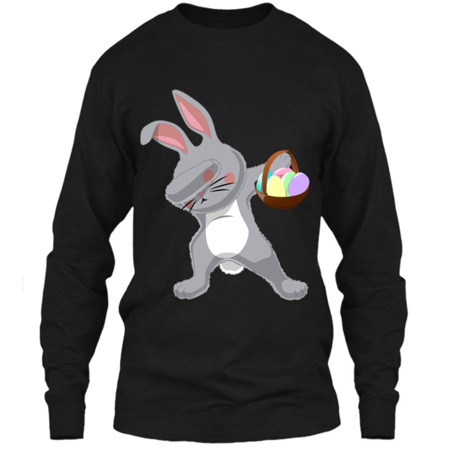 Dabbing Easter Bunny Shirt for Kids Easter Gift for Kids LS Ultra Cotton Tshirt